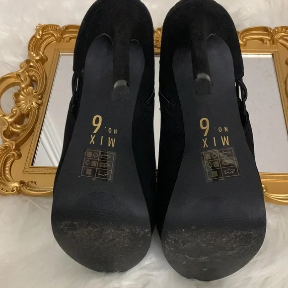 Mix No 6 - Black Suede Boot - 5 inch heel - Open Toe - Picture 5 of 9